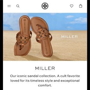 Tory Burch Miller Sand Patent Leather Thong Sandal Flipflop sz 7